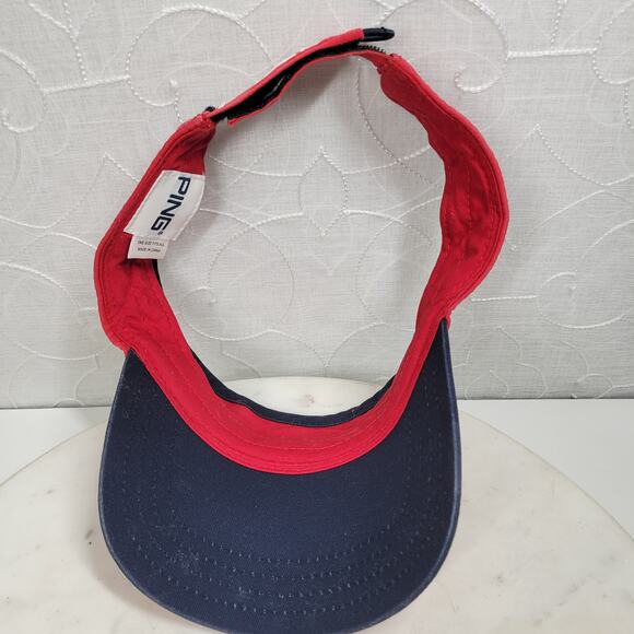 VTG Ping & Titleist Pro V1 Golf Visors Red Logo Black White Script Embroidery - Picture 12 of 16